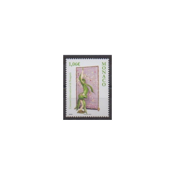 Acheter ce timbre de Monaco de l'année 2021 (Concours international de bouquets).