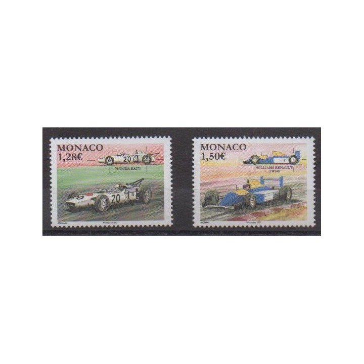 Acheter ce timbre de Monaco de l'année 2021 (Honda et Williams Renault).