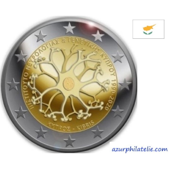 2 euro commémorative - Cyprus - 2020 - The 30th anniversary of the Cyprus Institute of Neurology and genetics - UNC
