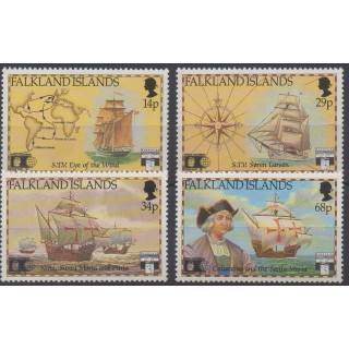 Timbres - Thème bateaux - Falkland - 1991 - No 563/566