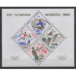 Timbres - jeux olympiques d'été - Monaco - Blocs et feuillets - 1980- No BS 11