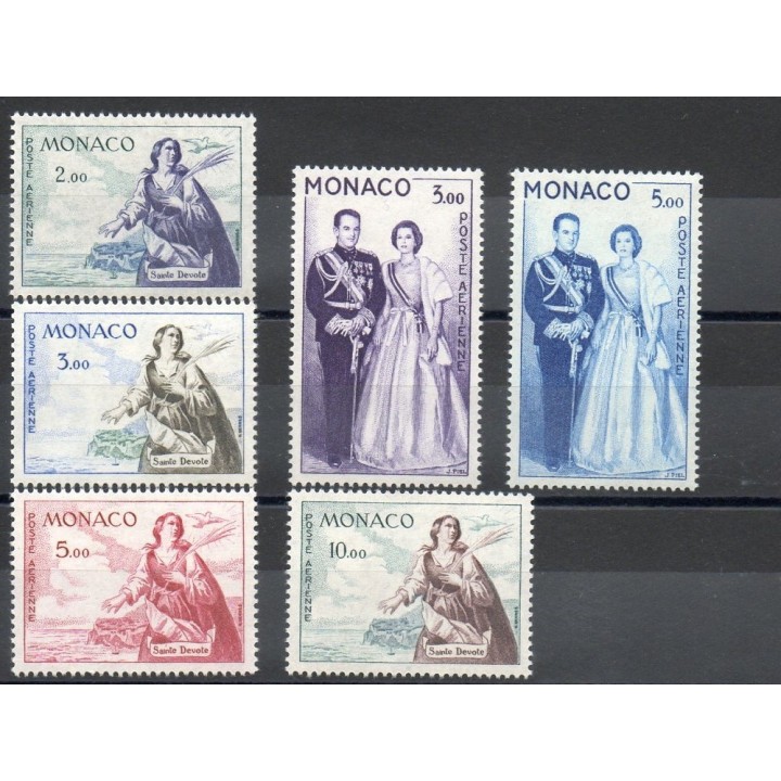 Timbres  - Monaco - Poste aérienne - 1960 - No PA73/PA78