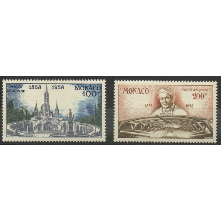 Timbres  - Monaco - Poste aérienne - 1958 - No PA69/PA70