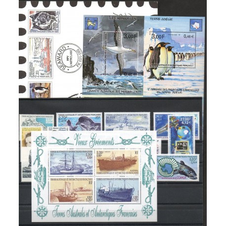 Stamps - French Southern and Antarctic Territories - Complete year - 2001 - Nb 287/321 - BF5/BF6 - carnet voyage