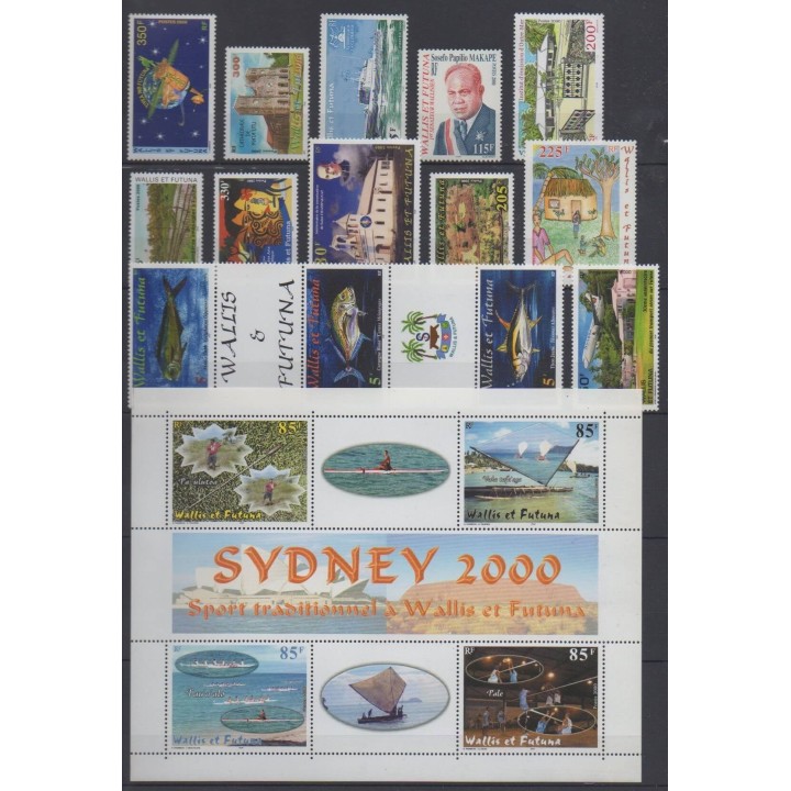 Buy the stamps and the souvenir sheet of Wallis et Futuna of the year 2000 (Nb 535/547 - PA220 - BF9).