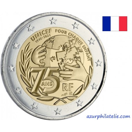 2 euro commémorative - France - 2021 - 75 years of Unicef - UNC