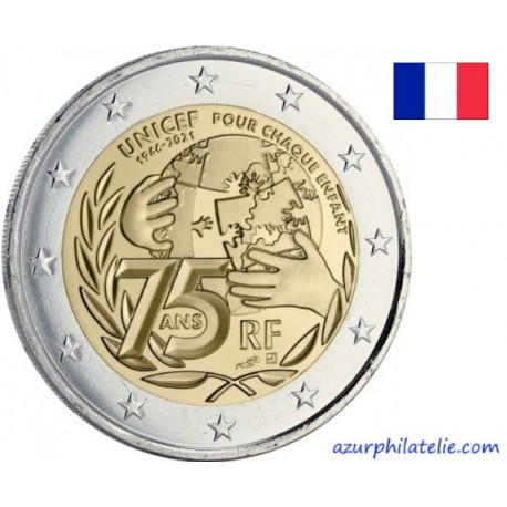 2 euro commémorative - France - 2021 - 75 ans de l'Unicef - UNC