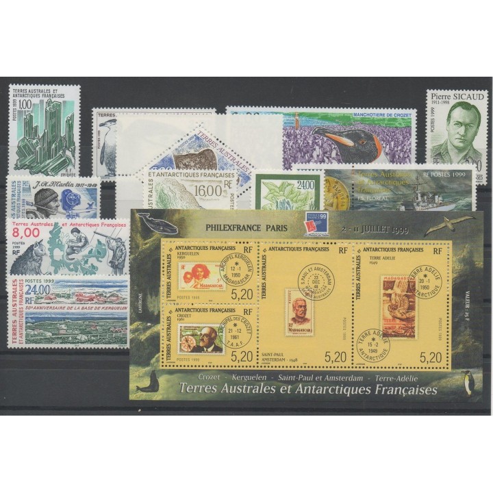 Timbres  - Terres Australes et Antarctiques Françaises - Année complète  - 1999 - No 235/247 - 260/263 - BF 3
