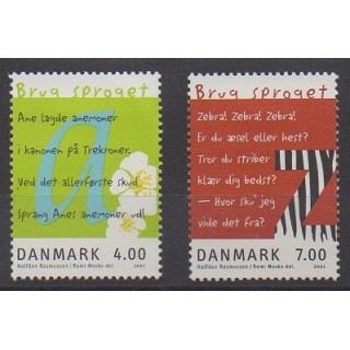 Acheter cette série de timbres du Danemark de l'année 2001 (No 1278/1279).