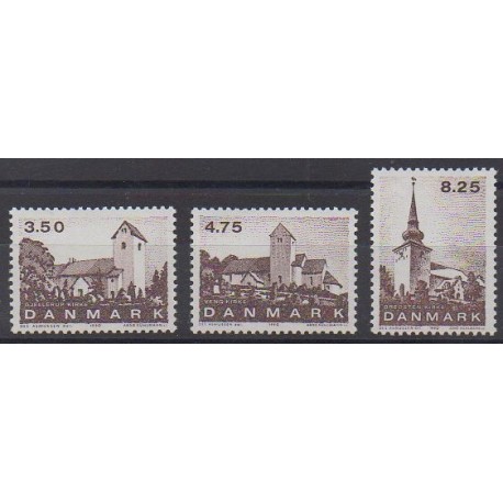 Denmark - 1990 - Nb 989/991 - Churches