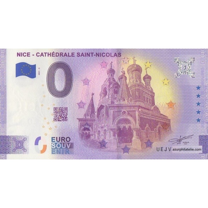 Billet souvenir touristique - 2021-3 - Nice - Cathédrale Saint-Nicolas - Terminaison 06 - (Alpes-Maritimes )