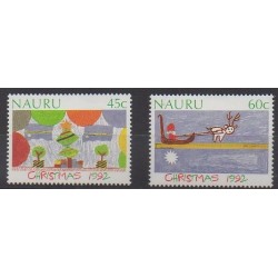 Nauru - 1992 - No 381/382 - Noël - Dessins d'enfants