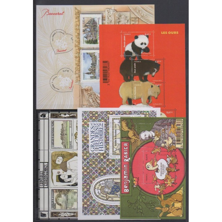 Acheter cette série de timbres et ces 14 blocs feuillets de France  de l'année 2014 (No 4832/4922 - BF134/BF135 - C1521).