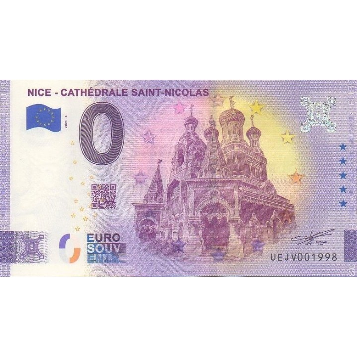Billet souvenir touristique - 2021-3 - Nice - Cathédrale Saint-Nicolas - (Alpes-Maritimes )