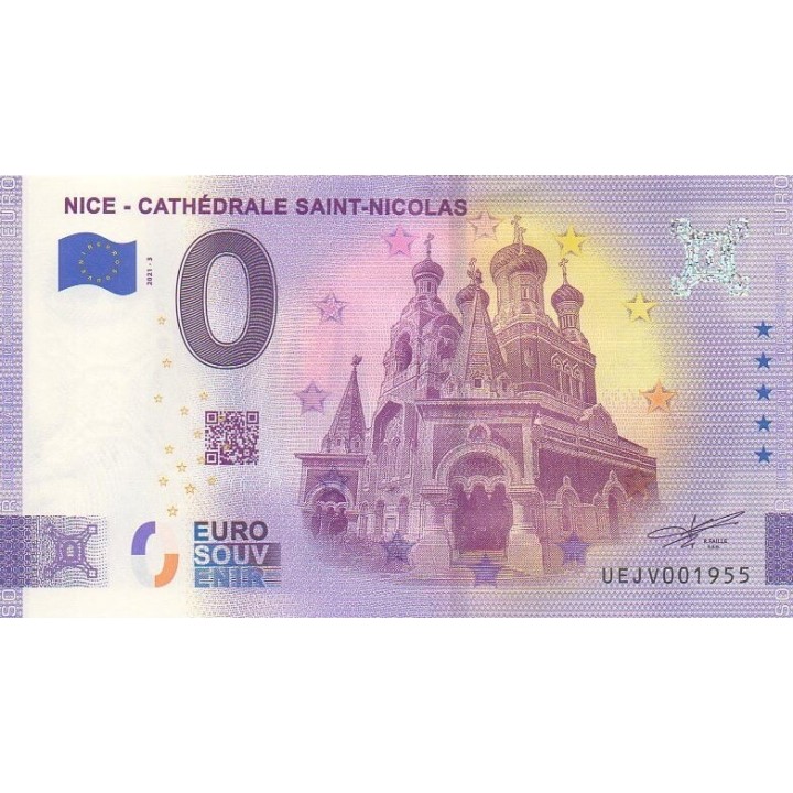 Billet souvenir touristique - 2021-3 - Nice - Cathédrale Saint-Nicolas - (Alpes-Maritimes )