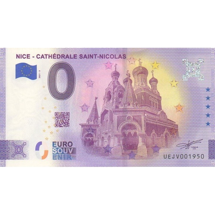 Billet souvenir touristique - 2021-3 - Nice - Cathédrale Saint-Nicolas - (Alpes-Maritimes )