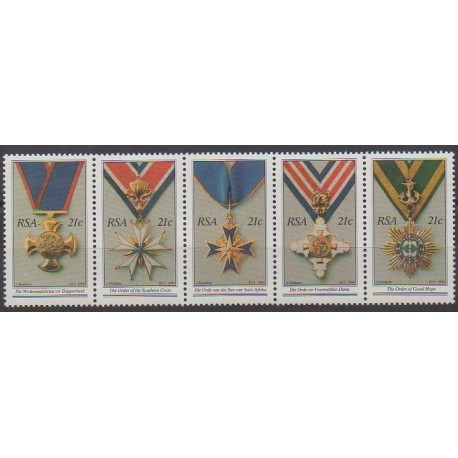 Afrique du Sud - 1990 - No 725/729 - Monnaies, billets ou médailles