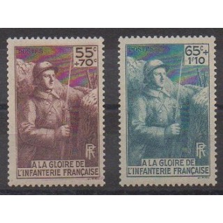 Acheter cette série de timbres de France de l'année 1938 (No 386/387). - Neuf avec charnière