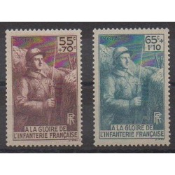France - Poste - 1938 - No 386/387 - Histoire militaire - Neufs avec charnière