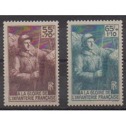 France - Poste - 1938 - No 386/387 - Histoire militaire