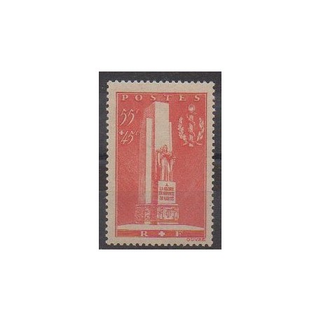 France - Poste - 1938 - No 395 - Santé ou Croix-Rouge - Neuf avec charnière