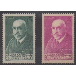 France - Poste - 1938 - Nb 377/377A - Celebrities - Mint hinged