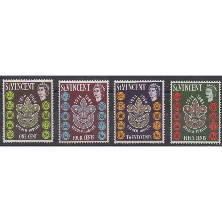 Acheter cette série de timbres de Saint-Vincent de l'année 1964 (No 188/191).