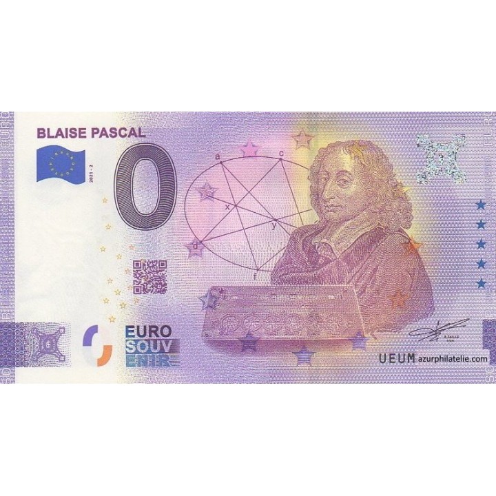 Euro banknote memory - 2021 - Blaise Pascal - (Puy-de-Dôme)