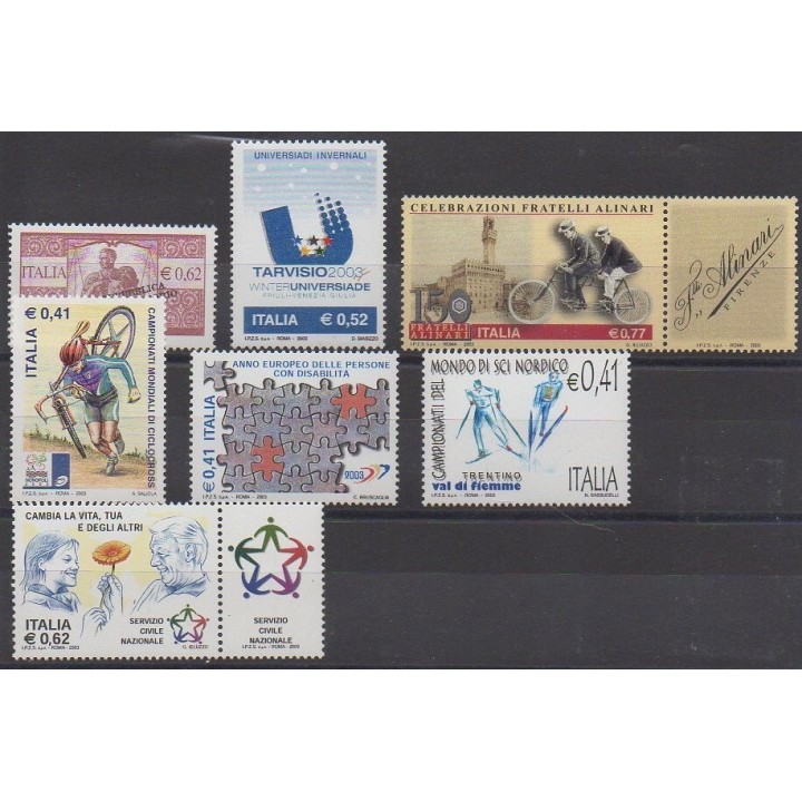 Buy this set of stamps of Italy of the year 2003 (Nb 2621/2627).
