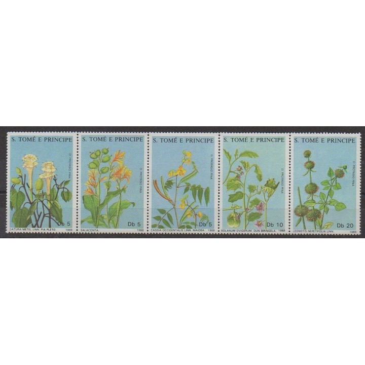 Acheter cette série de timbres de Saint-Thomas et Prince de l'année 1988 (No 904/908).