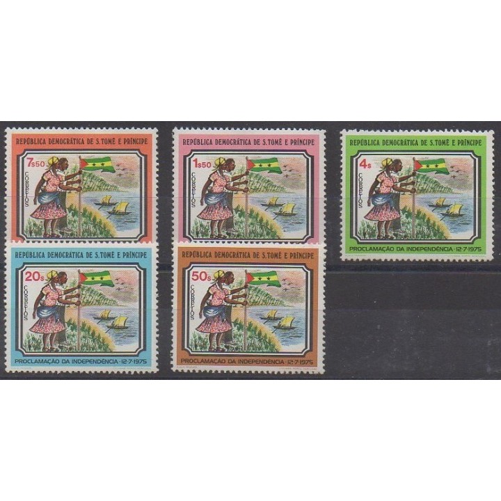 Buy this set of stamps of Saint Thomas and Prince of the year 1975 (Nb 422/426). - Mint hinged
