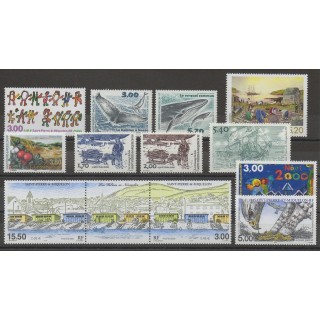 Timbres  - Saint-Pierre et Miquelon - Année complète - 2000 - No 706/736 - BF8/BF9 - PA80