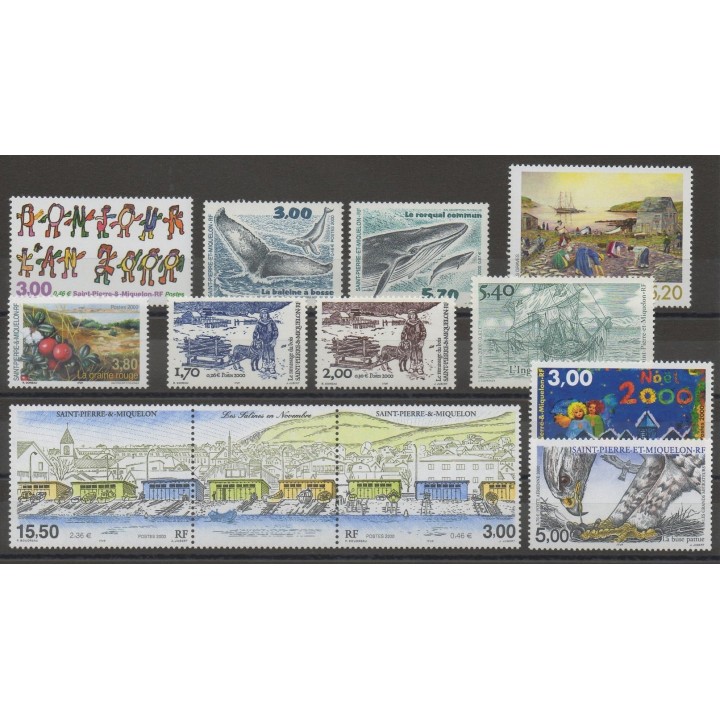 Stamps  - Saint-Pierre et Miquelon - Complete year - 2000 - Nb 706/736 - BF8/BF9 - PA80