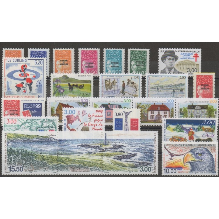 Timbres  - Saint-Pierre et Miquelon - Année complète - 1998 - No 663/685 - PA 78