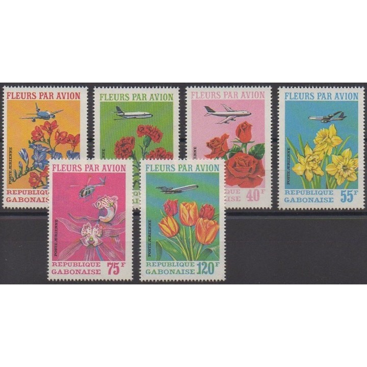 Acheter ces timbres du Gabon de l'année 1971 (No PA112/PA117).