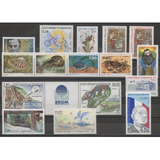 Timbres  - Saint-Pierre et Miquelon - Année complète - 1995 - No 609/623 - PA 74