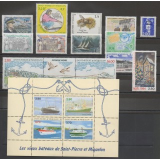 Timbres  - Saint-Pierre et Miquelon - Année complète - 1994 - No 592/608 - BF 4