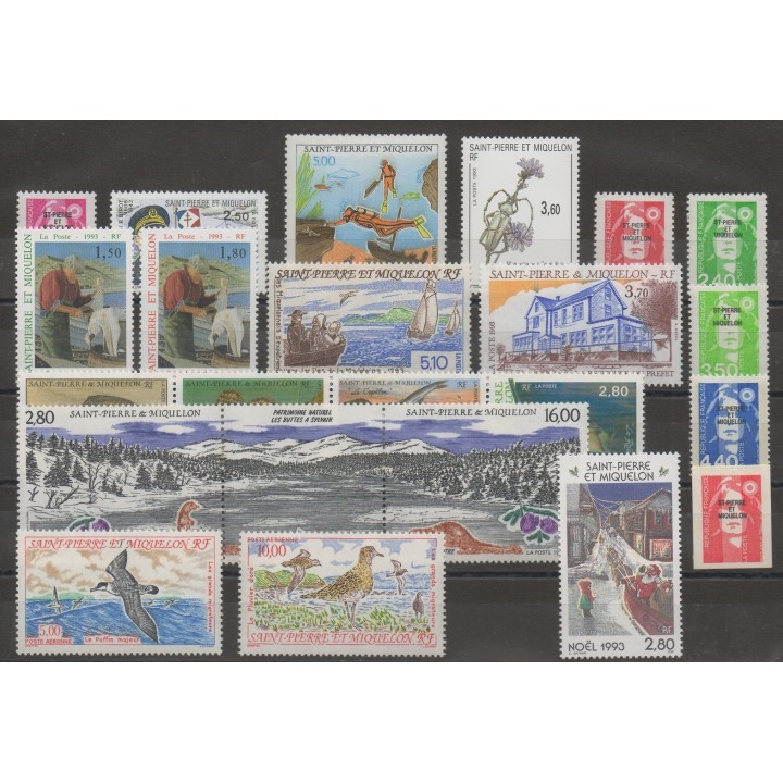 Timbres  - Saint-Pierre et Miquelon - Année complète - 1993 - No 572/591 - PA72/ PA73
