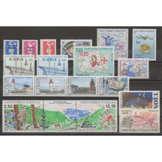 Timbres  - Saint-Pierre et Miquelon - Année complète - 1992 - No 555/571 - PA 71