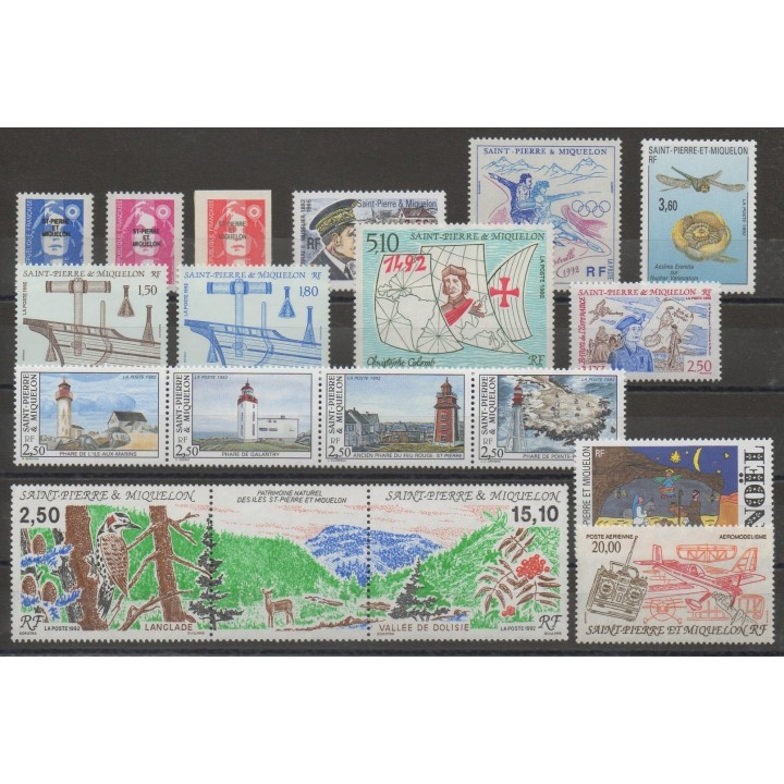 Timbres  - Saint-Pierre et Miquelon - Année complète - 1992 - No 555/571 - PA 71