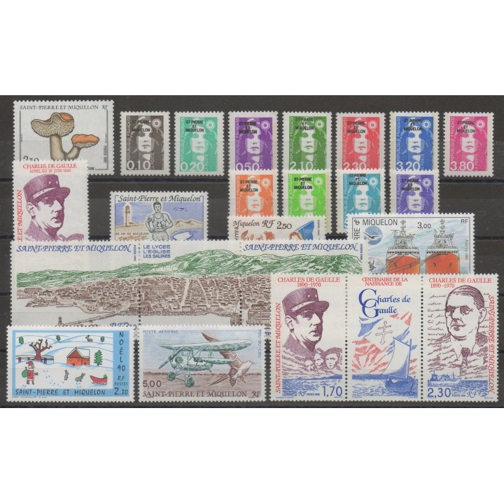 Timbres  - Saint-Pierre et Miquelon - Année complète - 1990 - No 513/533 - PA 69