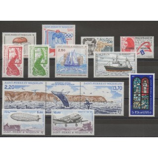 Timbres  - Saint-Pierre et Miquelon - Année complète - 1988 - No 486/496 - PA66/PA67