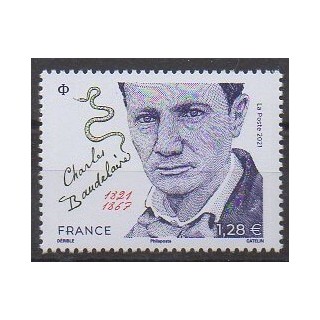 Buy this stamp of France of the year 2021 (Charles Baudelaire).