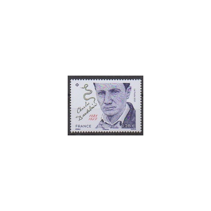 Buy this stamp of France of the year 2021 (Charles Baudelaire).