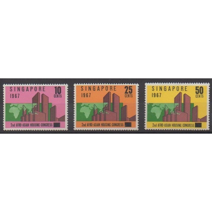 Acheter cette série de timbres de Singapour de l'année 1967 (No 76/78).