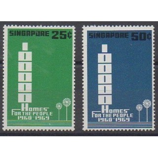 Buy this set of stamps of Singapore of the year 1969 (Nb 95/96).
