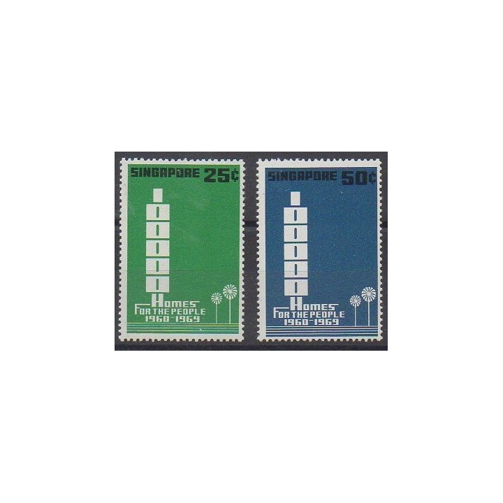 Acheter cette série de timbres de Singapour de l'année 1969 (No 95/96).