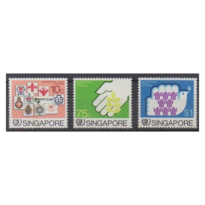 Acheter cette série de timbres de Singapour de l'année 1985 (No 479/481).