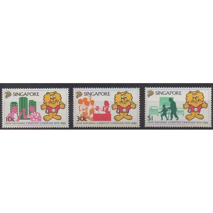 Acheter cette série de timbres de Singapour de l'année 1988 (No 539/541).