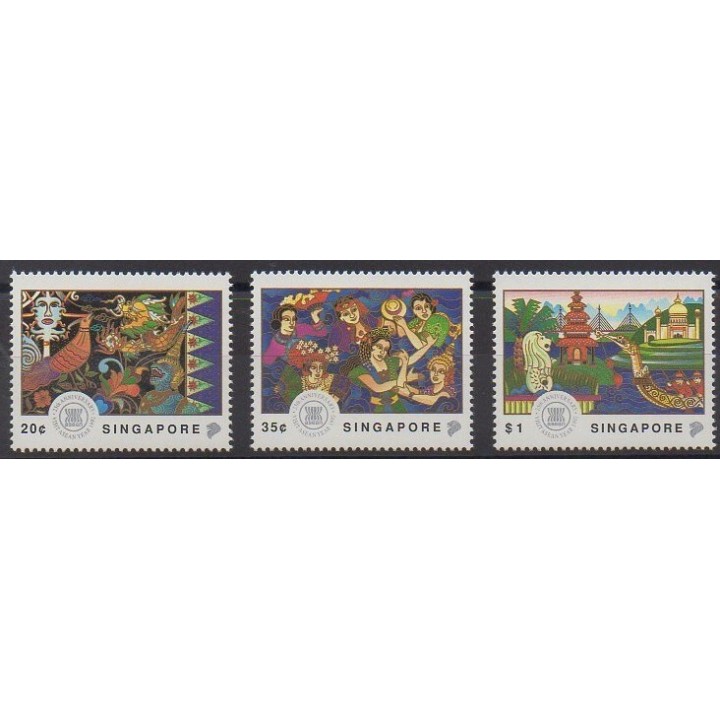 Buy this set of stamps of Singapore of the year 1992 (Nb 644/646).